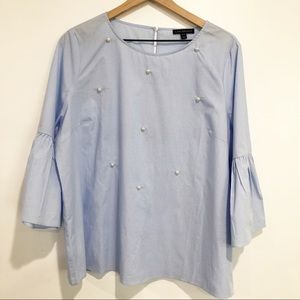 Lane Bryant Chambray Bell Sleeve Shirt